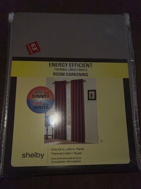 Shelby Energy Efficient Taupe Room Darkening Thermal Lined Panel